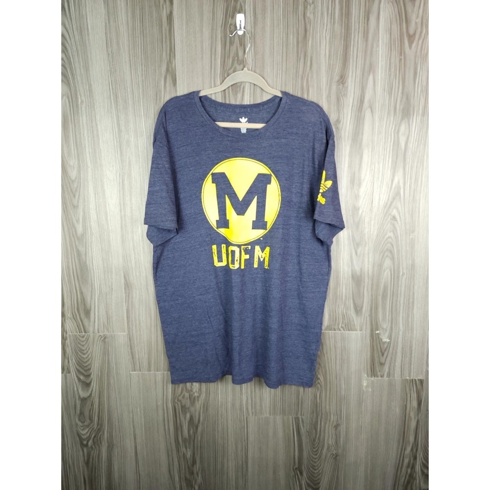 Adidas Originals University of Michigan U of M T-Shirt Mens‎ 2XL Navy Heather